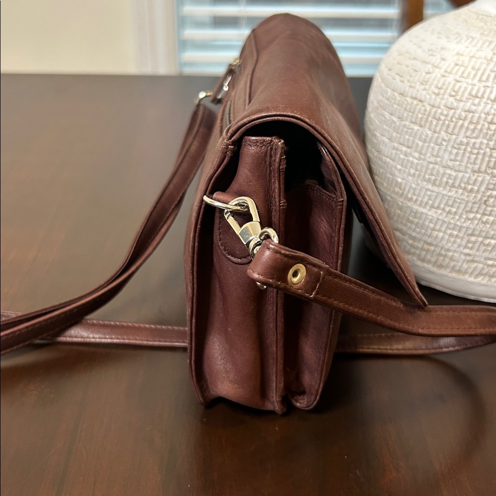 Derek Alexander Leather Crossbody Handbag Half Flap Organizer - Picture 10 of 16